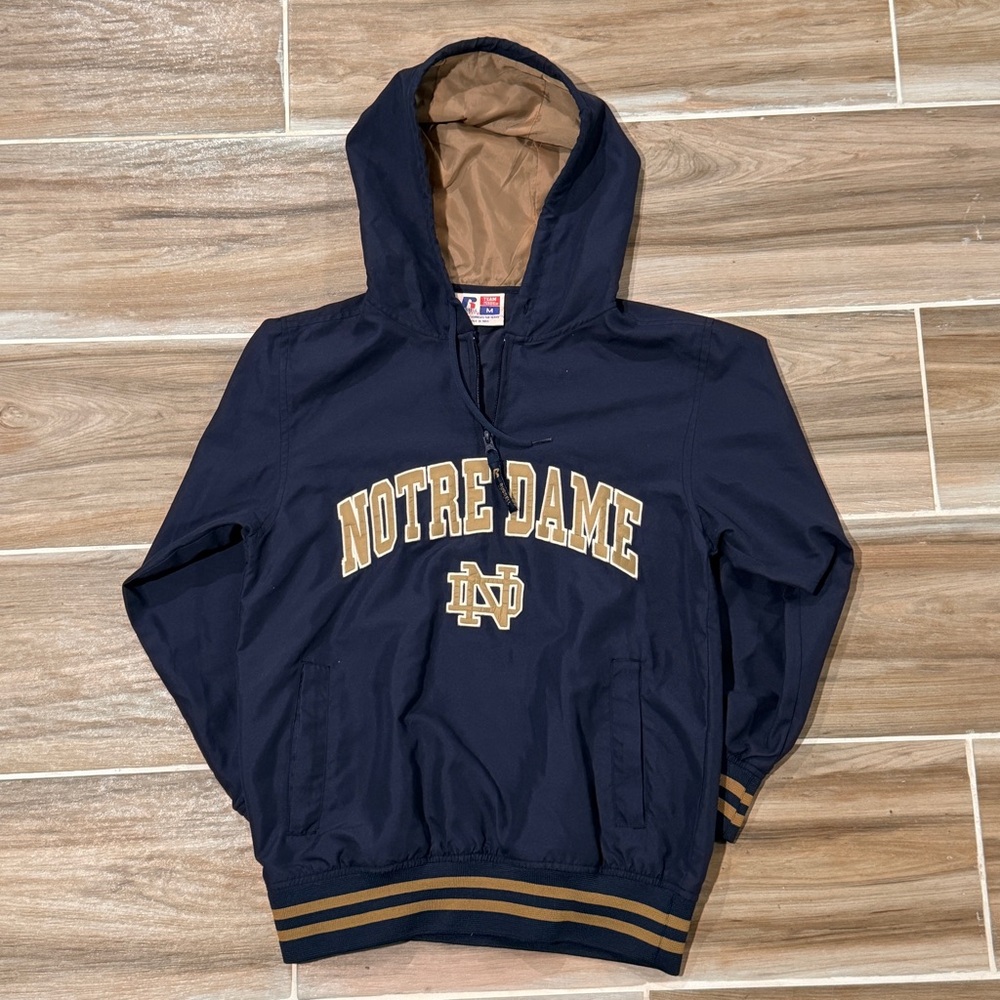 Vintage Y2K Notre Dame Team Issue Windbreaker Jacket  Russell Athletics Small
